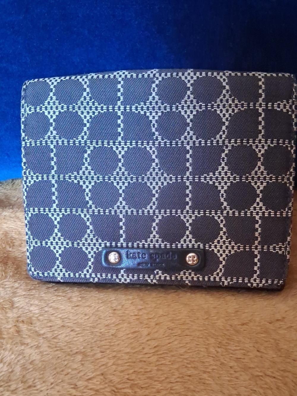 kate spade Navy and White Patterned Bifold Wallet